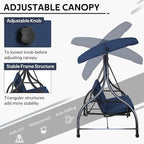 U-MAX Porch Swing Chair with Adjustable Backrest&Canopy, 3 Seat Patio Swing - Image 3