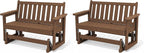 SERWALL Outdoor Glider Bench Set of 2, HDPE Weather-Resistant Swinging Bench by SERWALL