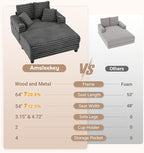 64" Chaise Lounge Chair Indoor, Oversized Sleeper Chair - Image 3