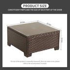 Rattaner Patio Furniture Wicker Coffee Table Outdoor Garden Square Side Table - Image 2