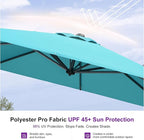 PURPLE LEAF 10' X 13' Patio Umbrella Outdoor Cantilever Rectangle Umbrella - Image 5
