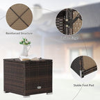Tangkula 2 Pieces Patio Ottomans, Patiojoy Hand-Woven PE Rattan Side Table - Image 8