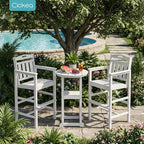 Ciokea 3-Pcs Bistro Table and Chairs, All-Weather Round High Top Bar Table - Image 5