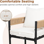 Grand patio Outdoor Dining Set for 6, Metal Woven Wicker Fixed Patio Chairs - Image 7