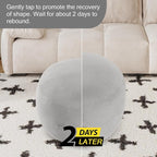 MeMoreCool Round Stuffed Pouf Ottoman Foot Rest, Floor Pouf Foot Stool - Image 7