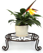 Brown Plant Stand for Flower Pot Heavy Duty Potted Holder Indoor Outdoor Metal - Image 5