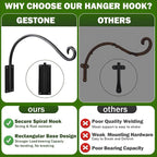 16 Inch Plant Hangers Outdoor 4 Pack, Plant Hanging Hook Bracket - Image 4