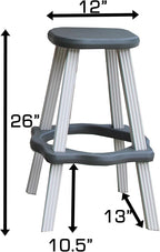 Single Bar Set Includes 2 Barstools Deep Grey Top & Warm Grey Base Ideal - Image 5