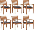 OC Orange-Casual Stackable Patio Dining Chairs Set of 6, Outdoor Acacia Wooden by OCOrange-Casual