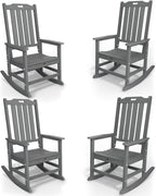 Oversized Rocking Chair Set of 4, Outdoor Rocking Chair by THOEOE