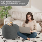 MeMoreCool Round Stuffed Pouf Ottoman Foot Rest, Floor Pouf Foot Stool - Image 4
