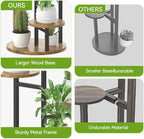 5 Tier Plant Stand Indoor, Metal Wood Flower Holder, Heavy Duty Tall Round - Image 4