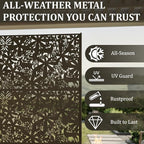 Metal Privacy Screen Outdoor 6FT – Freestanding Laser Cut Steel Garden Divider - Image 2