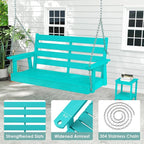 IVY&LANE Outdoor Porch Swing | HDPE Plastic | 2-Person | Hanging Bench Swings | - Image 4