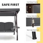HOMREST 3 Person Outdoor Porch Swing - Image 4