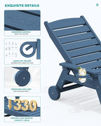 SERWALL Patio Chaise Lounge Chair, Poly Lounge Chair - Image 5