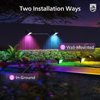 Philips 6 Packs Solar RGBW Spot Lights Outdoor, 18 LED Solar Powered Landscape - Image 6