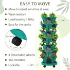 Umigy 2 Set of 7 Tier Vertical Planter Stackable Tower Planters Strawberry Herb - Image 5