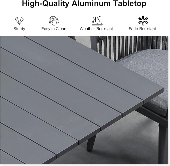 PURPLE LEAF 13 Pieces Oversized Outdoor Dining Set - Image 5
