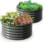 A ANLEOLIFE 2-Pack 4ft x 18” Tall Galvanized Raised Garden Beds Outdoor by AAnleolife