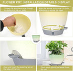4-Piece Planter Set, 12/10/9/8-inch Self-Watering Pots - Image 4