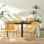 Modern Stackable Outdoor & Indoor Plastic Dining Chairs Set, Armchairs Set - Image 4