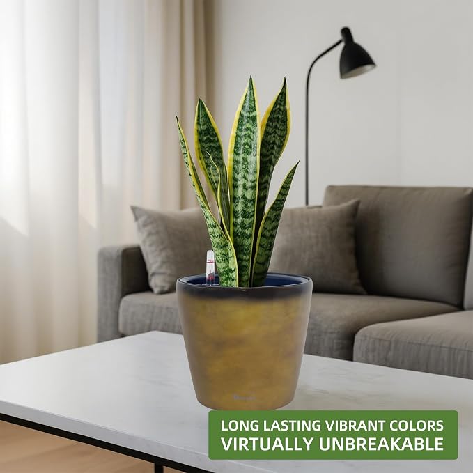Dexceder 9x8 Inches Self Watering Planter Indoor Outdoor, Inner Pot Design - Image 6