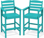 SERWALL Tall Adirondack Chairs Set of 2, Oversize Balcony Adirondack Chairs Set by SERWALL