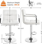 Yaheetech Bart Stools Set of 4, PU Leather Adjustable Barstools - Image 3