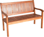 Tangkula Outdoor Wood Garden Bench, Curved Armrest, Large Wooden Loveseat Bench - Image 9