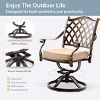 7-Piece Cast Aluminum Patio Furniture, Patio Dining Set - Image 6