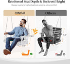 VINGLI Heavy Duty 440 LBS 1-Person Wooden Patio Porch Swing - Image 2