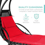 Best Choice Products Outdoor Hanging Curved Steel Chaise Lounge Chair Swing - Image 5