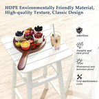 Bar Height Chairs Set of 2, HDPE Bar Height Outdoor Chairs, Weather Resistance - Image 4