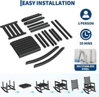 HDPE Rocking Chair Outdoor- Poly High Back Porch Rocker Chairs - Image 5