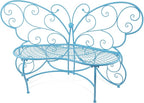 Alpine Corporation BAZ400BL Indoor Outdoor Metal Butterfly Shaped Garden Bench - Image 9