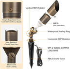 LUTEC Solid Brass Low Voltage Landscape Lighting, 12V Heavy Duty Waterproof - Image 3