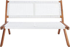 SAFAVIEH Outdoor Collection Kobina Natural Acacia Wood/White Rope Foldable Bench by SAFAVIEH