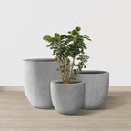Kante 20", 13.4" Dia Round Concrete Planters, Outdoor Indoor Modern Decorative - Image 2