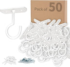 50Pack Ceiling Hooks Bulk for Hanging Plants, 2.5 inches White by QualityEfficiency