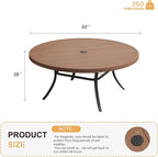 VICLLAX 63" Outdoor Round Patio Table - Image 3