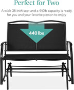 Best Choice Products 2-Person Outdoor Patio Swing Glider Steel Bench Loveseat - Image 6