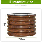 SnugNiture Raised Garden Bed, 2×2×1.5ft Round Galvanized Outdoor Planter Box - Image 3