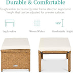 Best Choice Products Set of 2 Wicker Ottomans, Additional Seating, Side Table - Image 2