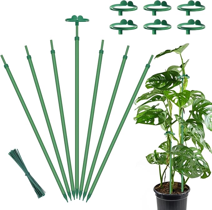 Extendable Plant Stakes, Adjustable Length from 14.3IN to 25IN Monstera Support by GAGANANG