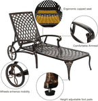 VINGLI Cast Aluminum Outdoor Chaise Lounge Chair - Image 7