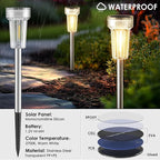 Mancra 12 Pack Solar Pathway Lights Outdoor, Waterproof Metal Solar Outdoor - Image 3