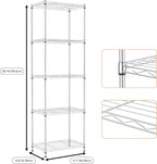 5 Tiers Shelf Metal Storage Shelves Wire Rack Closet Organizers - Image 3