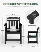 Set of 2 Weatherproof Patio Chairs - Image 3