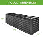 Best Choice Products 8x2x2ft Raised Outdoor Metal Garden Bed, Deep Root Box - Image 3